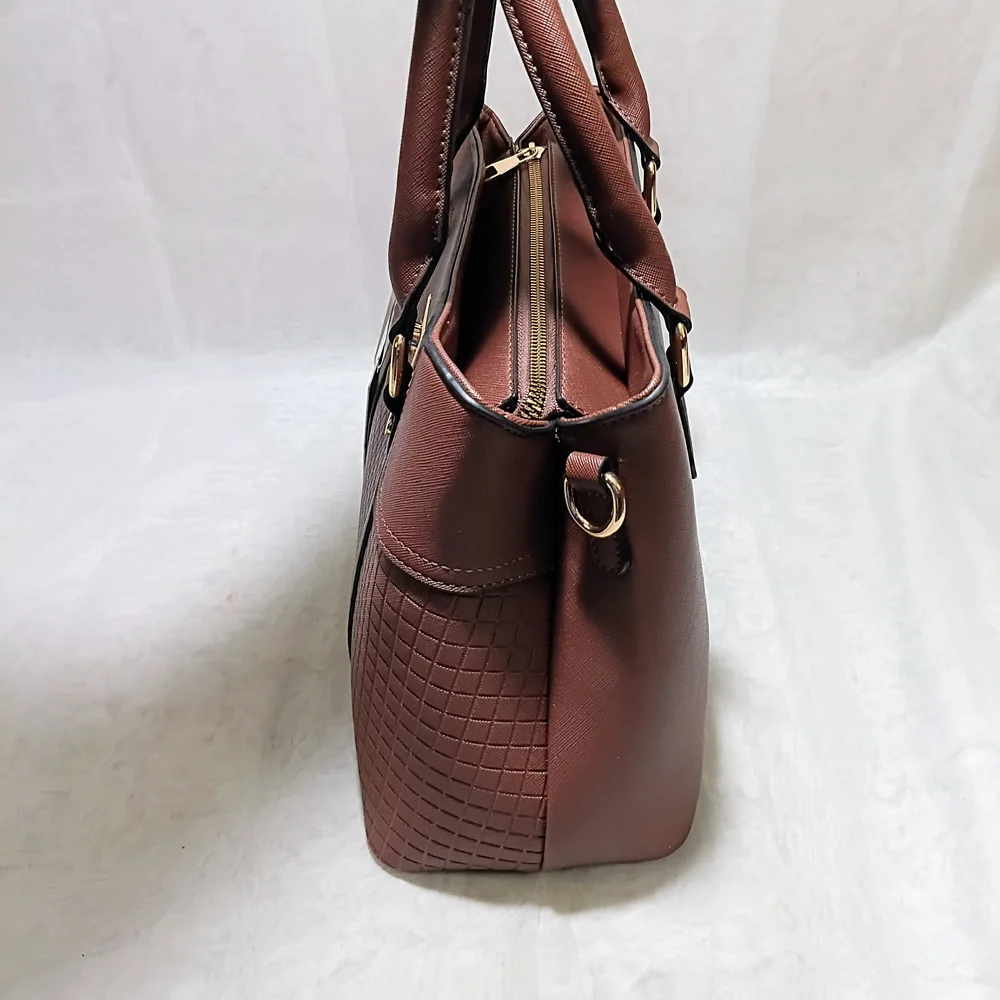 Allyssa Brown Handbag with Paired Pink Patterm Wallet, NWT